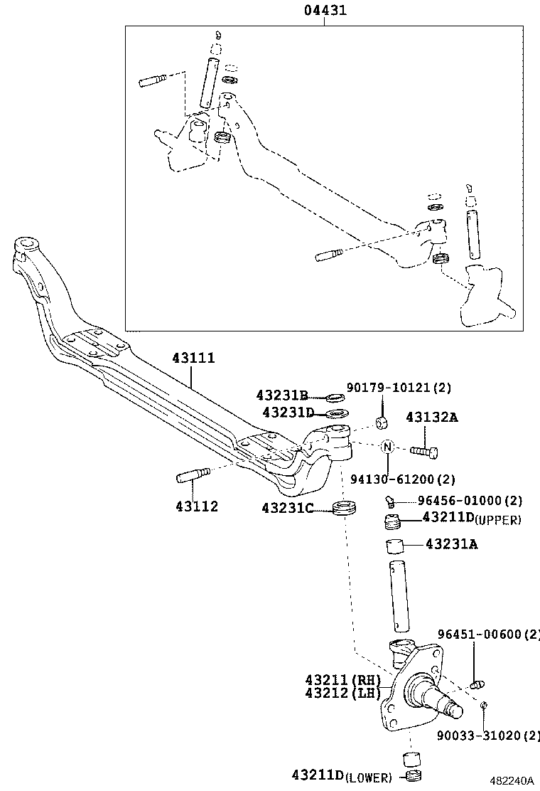 43202-25111 KNUCKLE, STEERING, LH product image