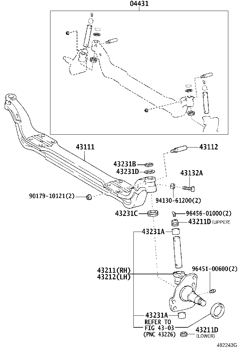 43202-37073 KNUCKLE, STEERING, LH product image