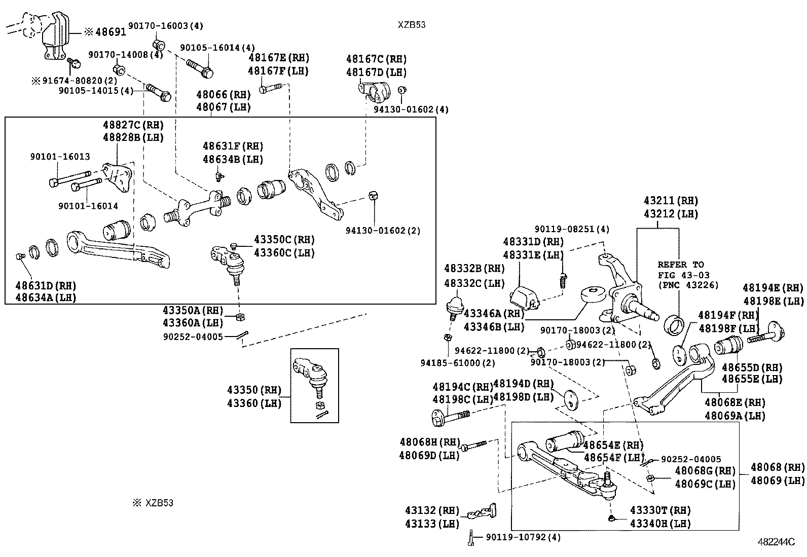 43202-36110 KNUCKLE, STEERING, LH product image