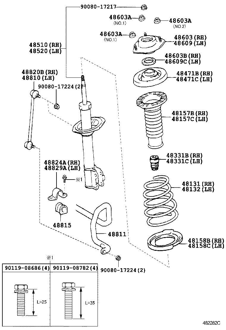 Toyota 48131-06C10 SPRING, FRONT COIL, RH