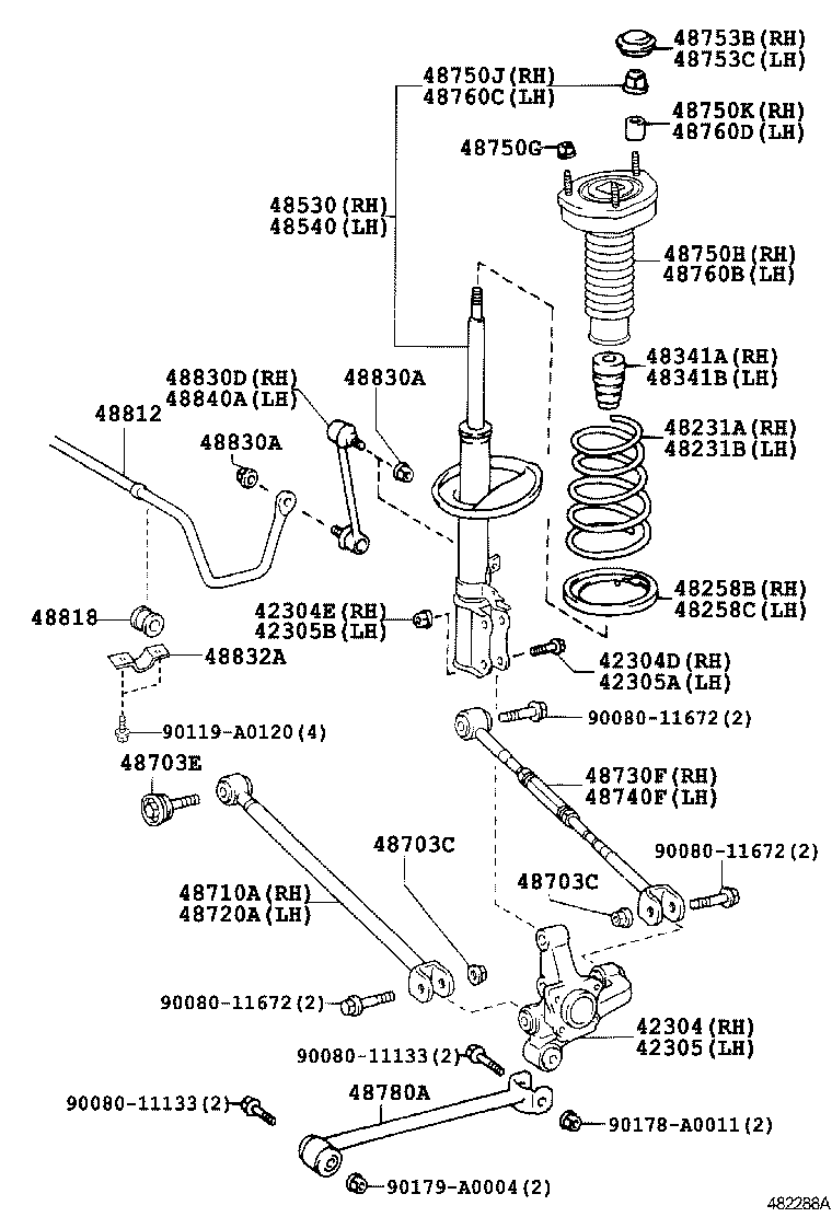 Toyota 48231-06521 SPRING, COIL, REAR RH