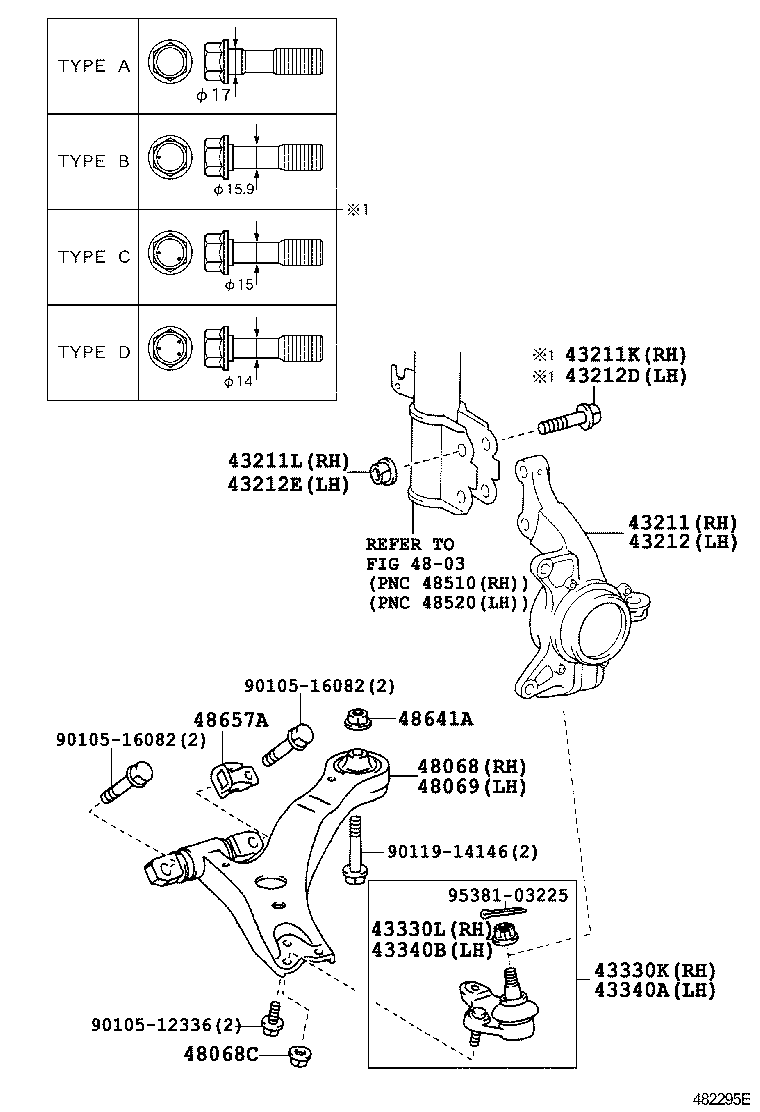 Toyota 43330-39845 JOINT ASSY, LOWER BALL, FRONT RH