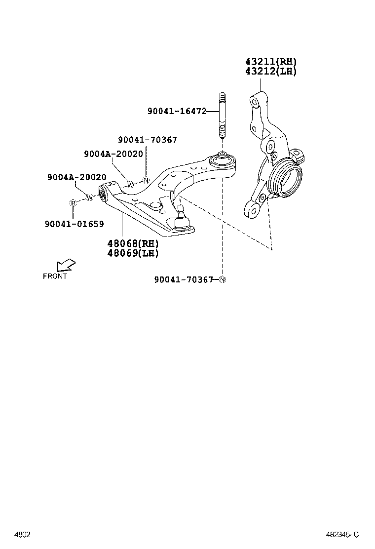 Toyota 43212-BZ010 KNUCKLE, STEERING, LH