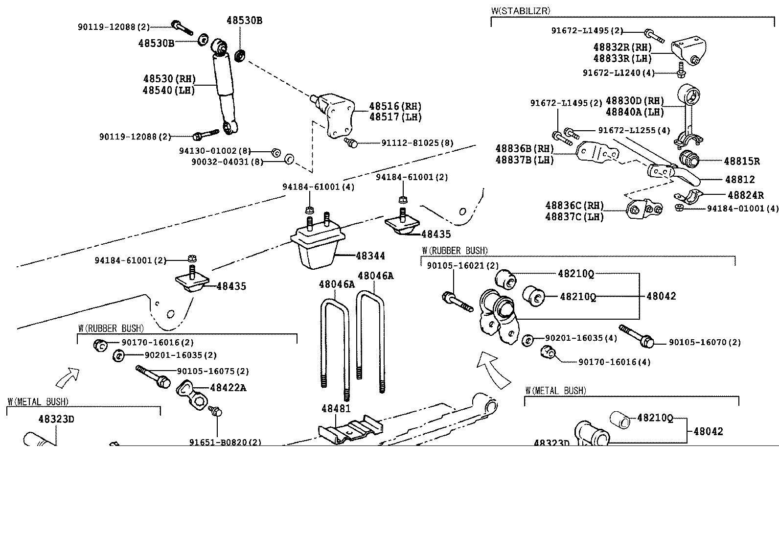 48042-37051 SHACKLE SUB-ASSY, REAR SPRING, NO.2 product image