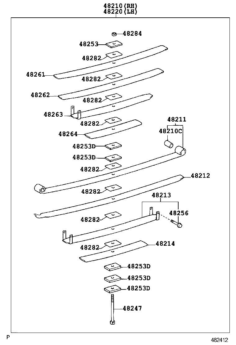 48042-37051 SHACKLE SUB-ASSY, REAR SPRING, NO.2 product image