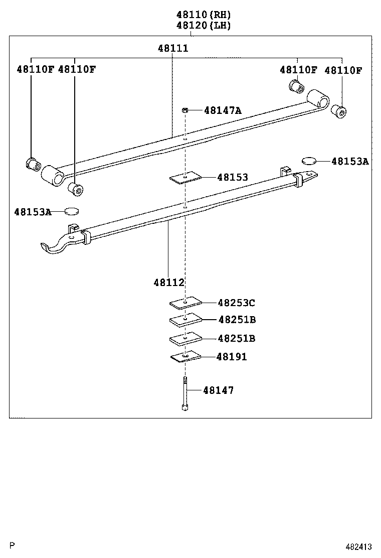 04481-37020 SHACKLE KIT, FRONT SPRING product image