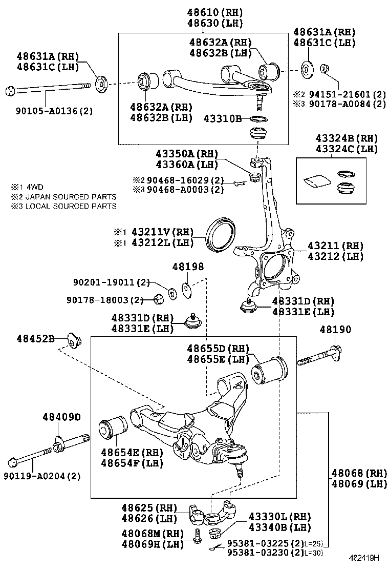 Toyota 43212-0C020 KNUCKLE, STEERING, LH