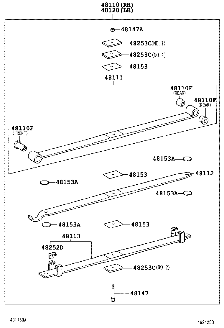 48112-37B40 LEAF, FRONT SPRING, NO.2 product image
