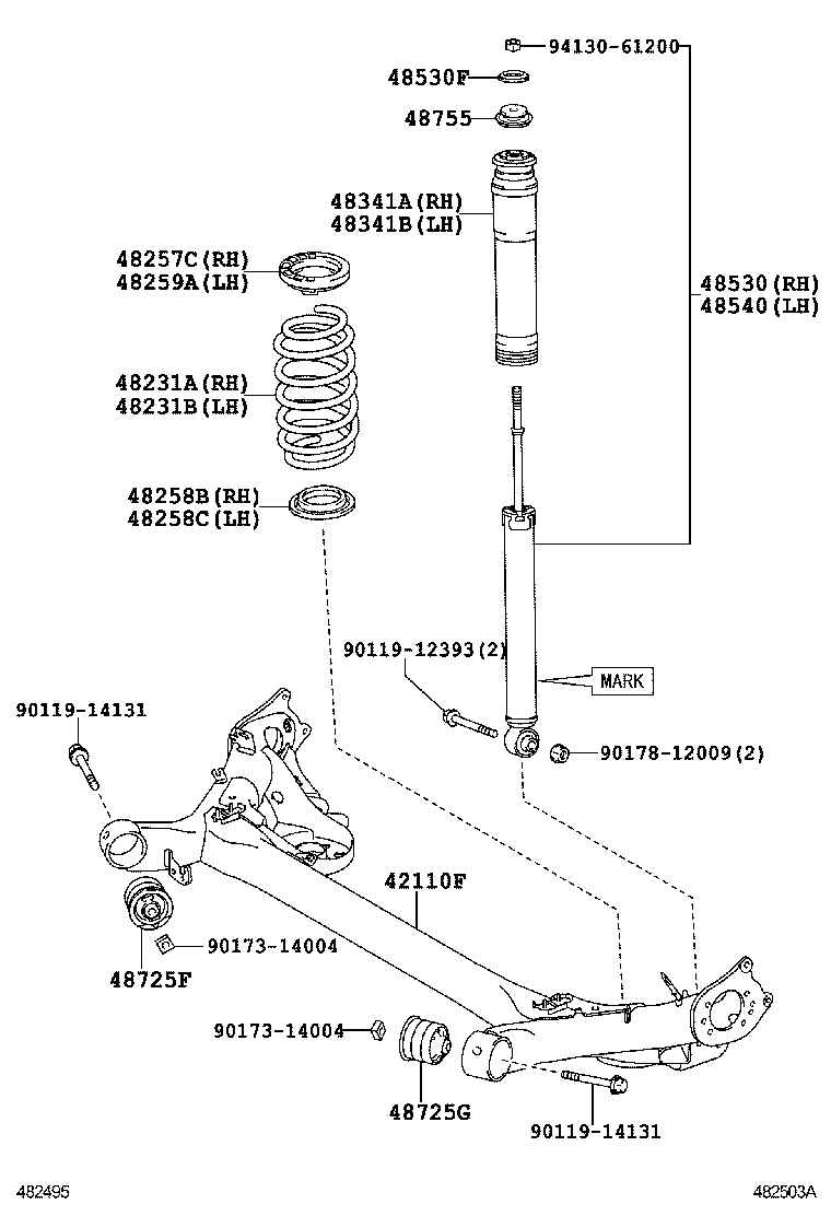 48231-12A60 SPRING, COIL, REAR RH product image