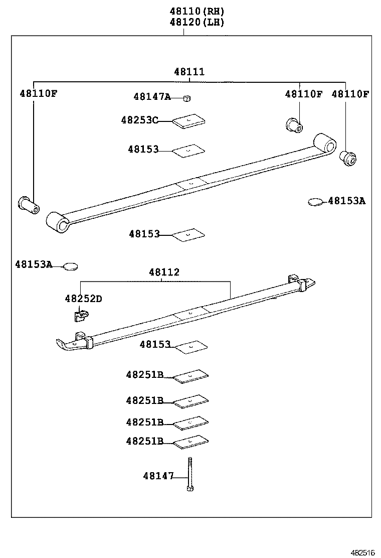 48101-37670 LEAF, FRONT SPRING, NO.1 product image