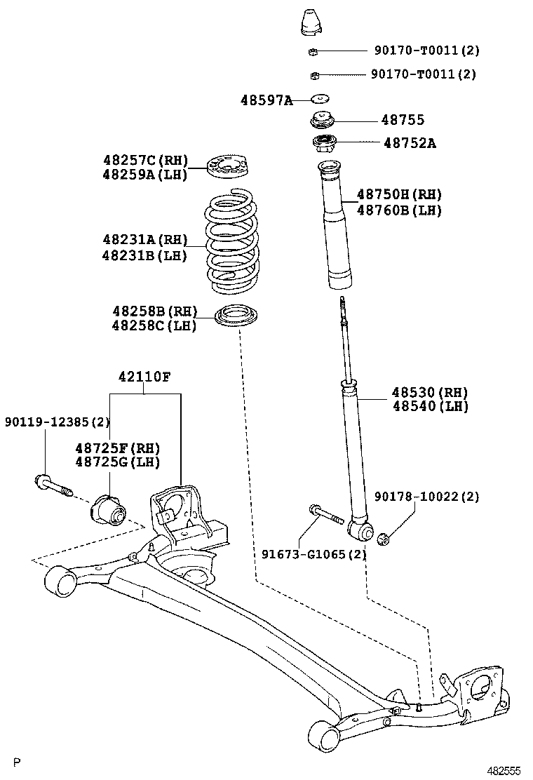 48231-0D260 SPRING, COIL, REAR RH product image