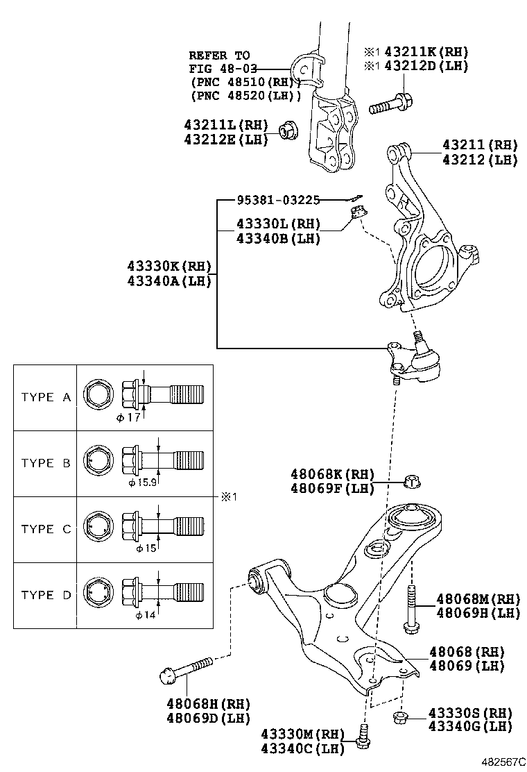 43212-02170 KNUCKLE, STEERING, LH product image