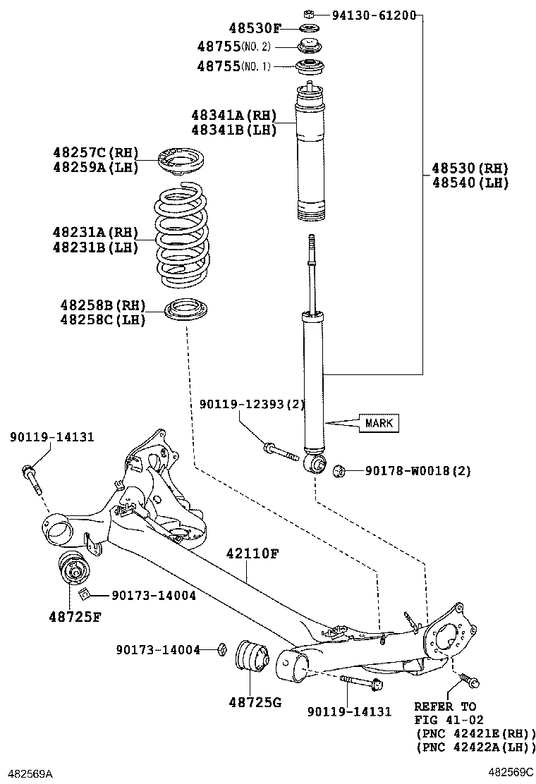 48198-42010 CAM, REAR SUSPENSION CAMBER ADJUST, NO.1 RH product image