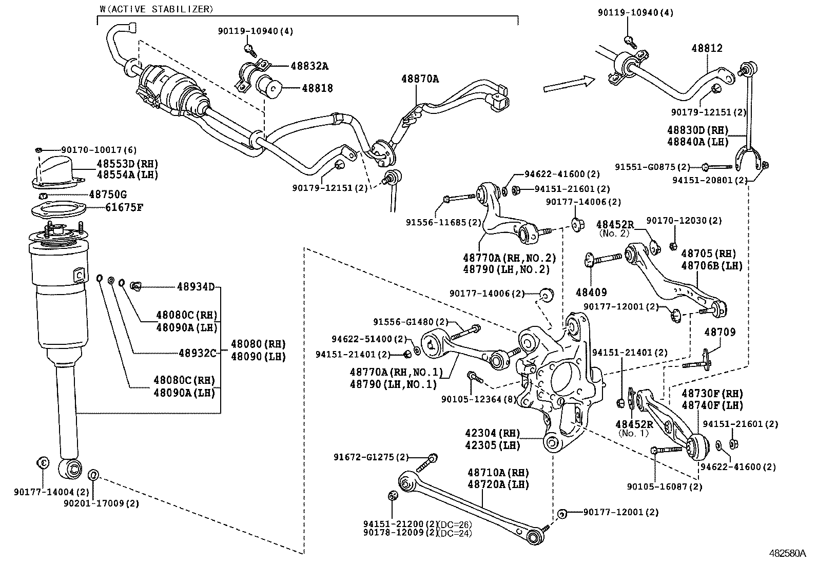 48080-50210 CYLINDER ASSY, PNEUMATIC, REAR RH W/SHOCK ABSORBER product image