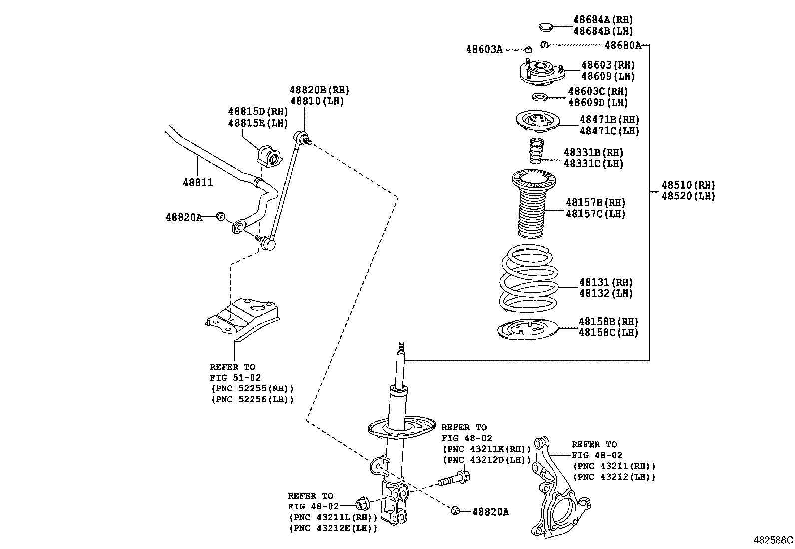 48520-80109 ABSORBER ASSY, SHOCK, FRONT LH product image