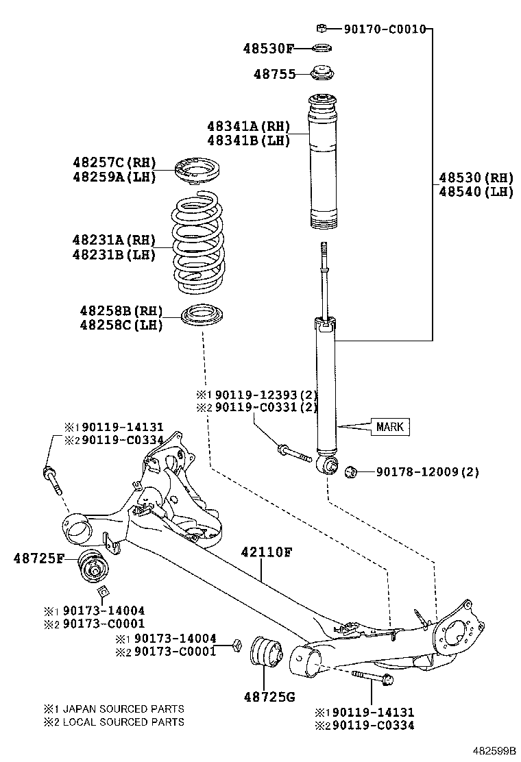 48755-02101 SUPPORT, REAR SUSPENSION product image