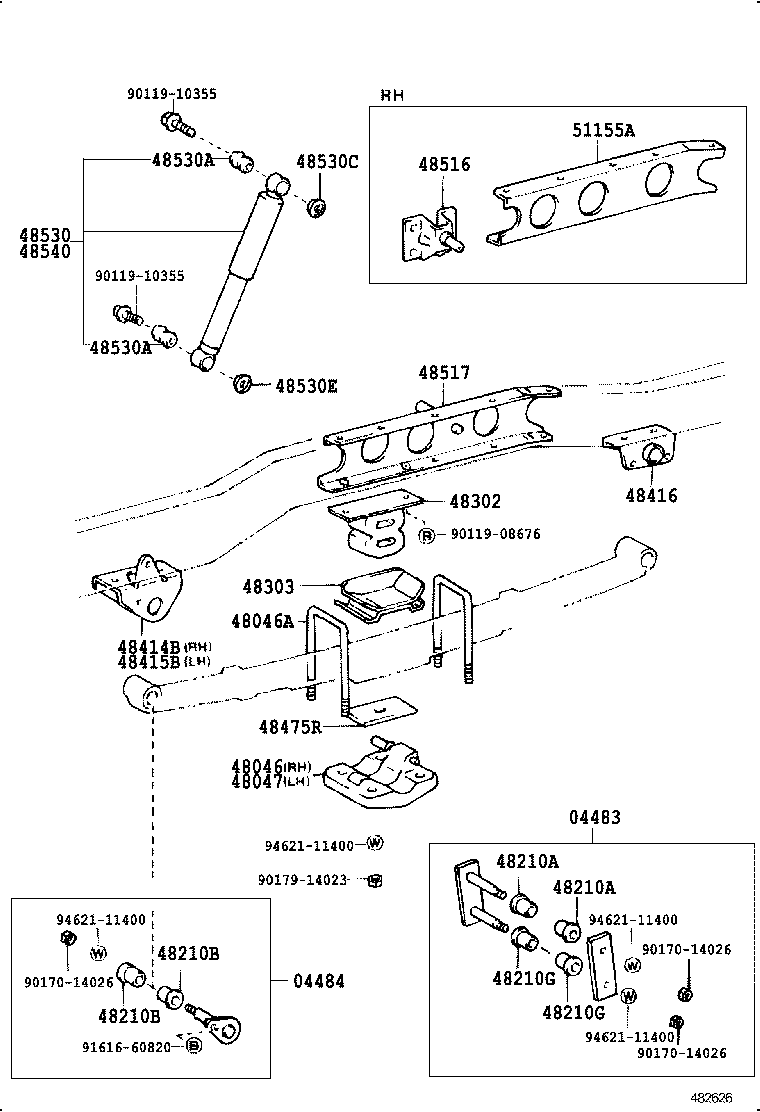 48416-25090 BRACKET, SPRING, NO.4 product image
