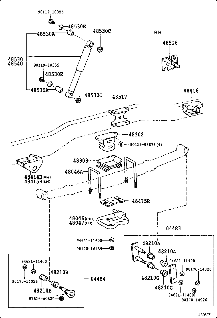 48416-25090 BRACKET, SPRING, NO.4 product image