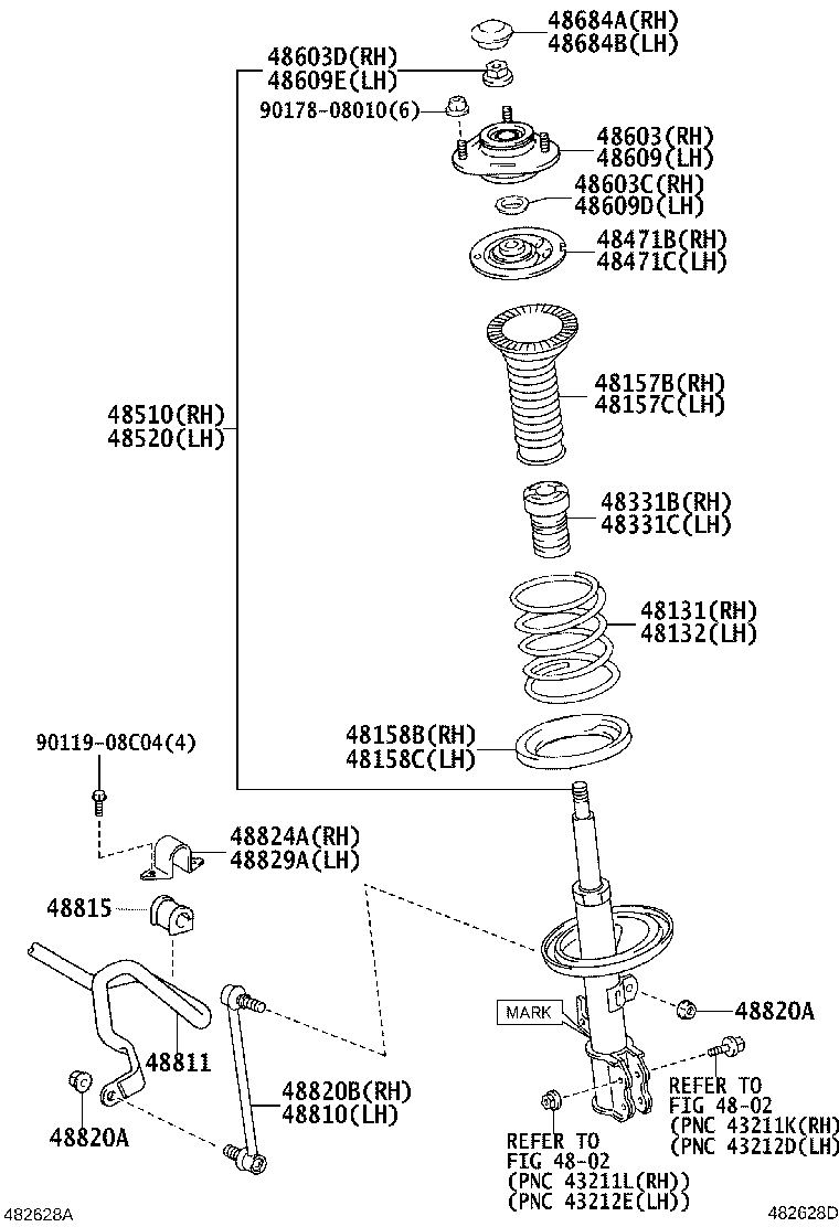 48510-80386 ABSORBER ASSY, SHOCK, FRONT RH product image