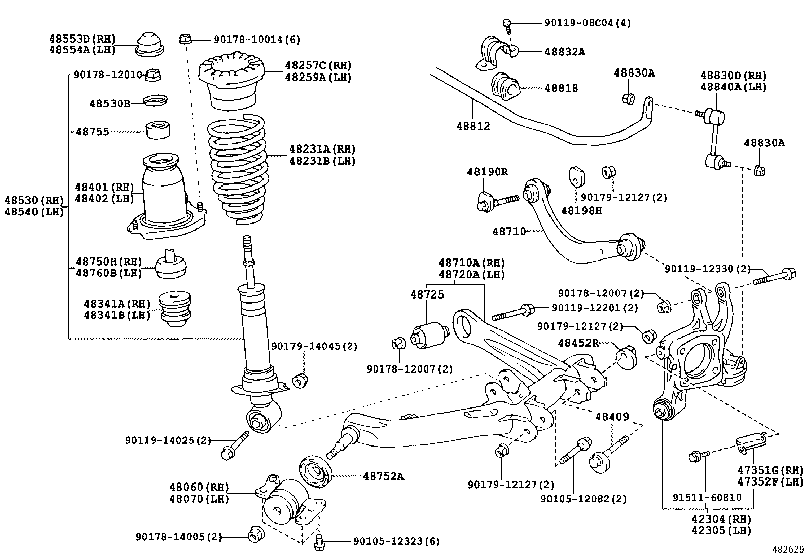 48231-20A20 SPRING, COIL, REAR RH product image