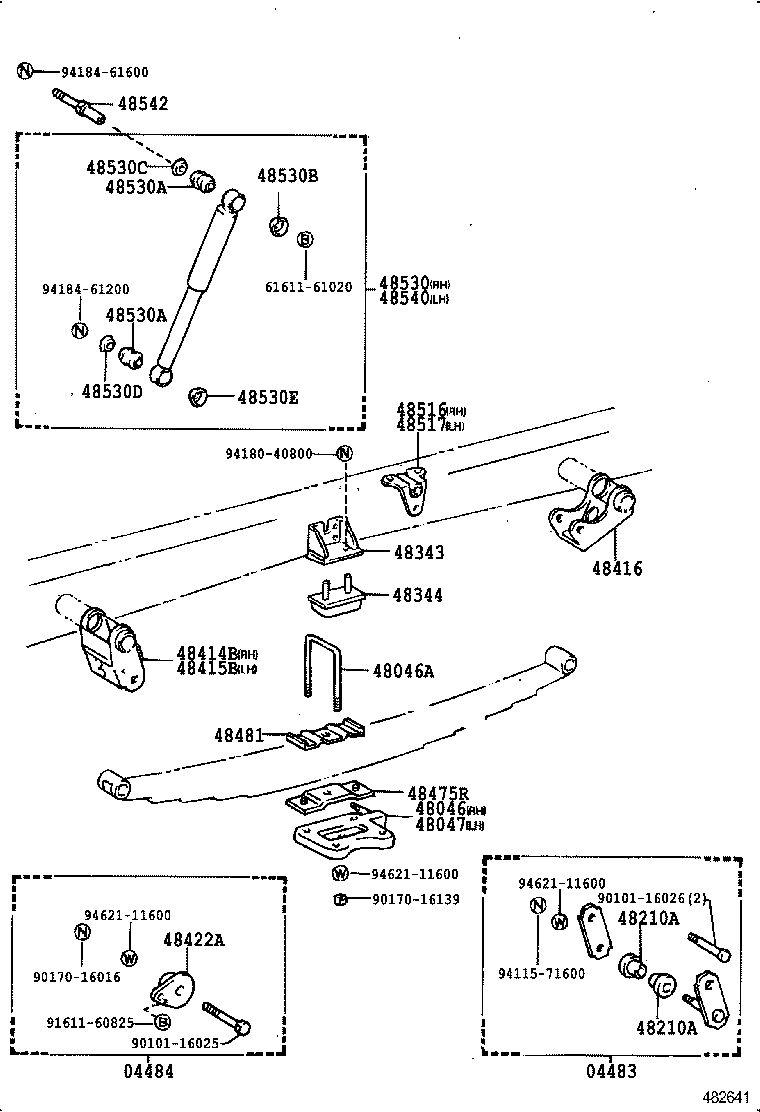 48046-36121 SEAT SUB-ASSY, SPRING U BOLT, RH product image