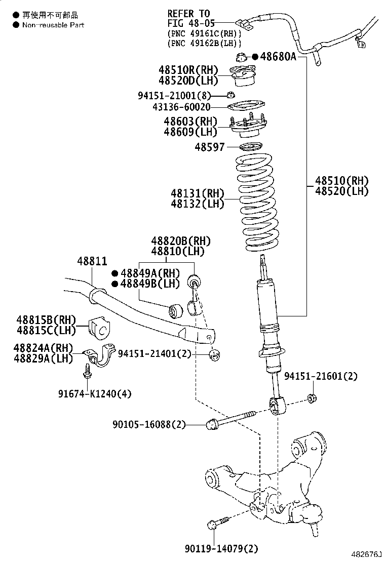 Toyota 48131-60D90 SPRING, FRONT COIL, RH