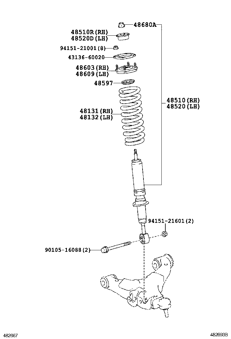 48131-60E10 SPRING, FRONT COIL, RH product image
