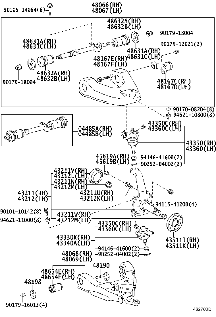 Toyota 43202-35040 KNUCKLE, STEERING, LH