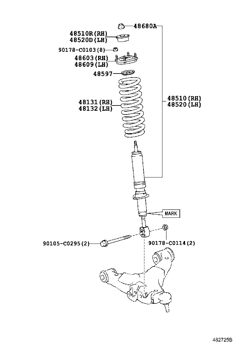 48131-60C90 SPRING, FRONT COIL, RH product image