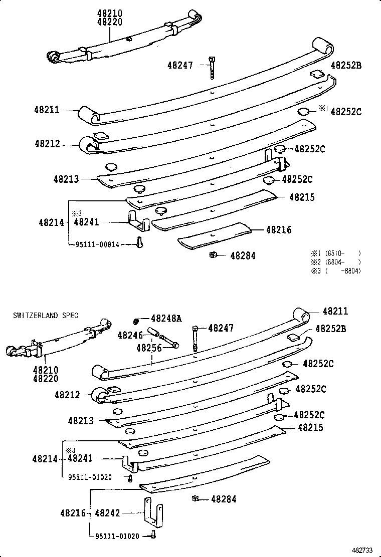 48247-36500 BOLT, REAR SPRING, CENTER product image