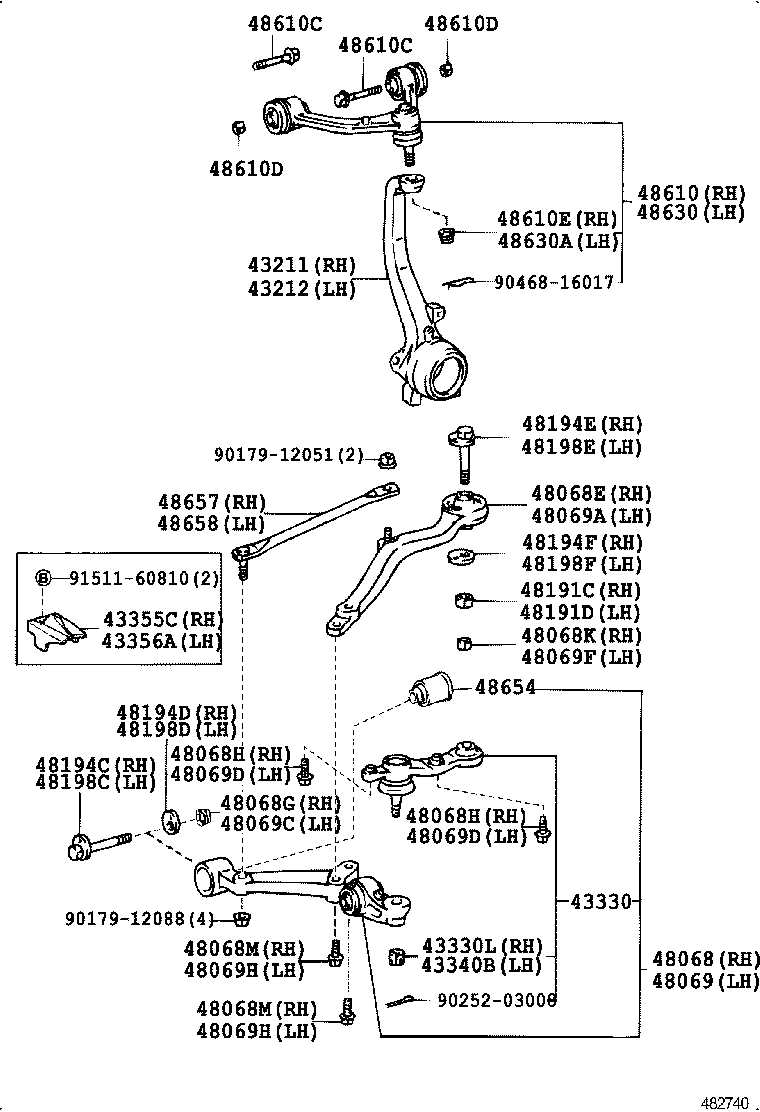 90105-14117 BOLT(FOR FRONT SUSPENSION LOWER ARM NO.2 RH) product image