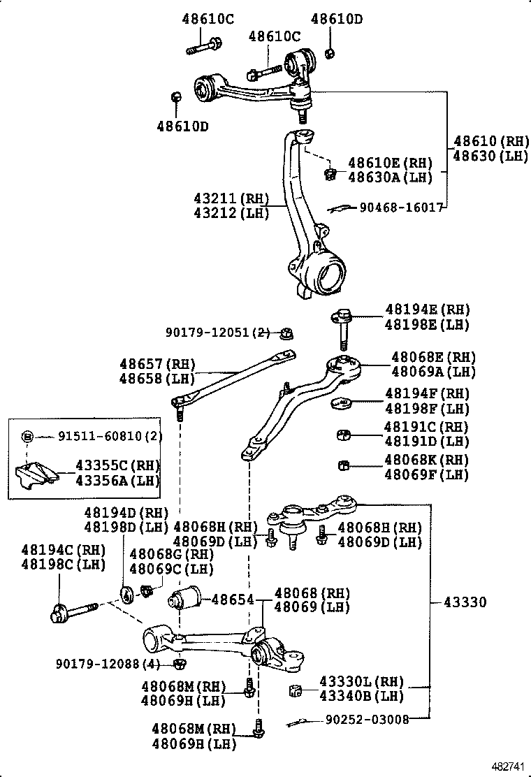 90105-14117 BOLT(FOR FRONT SUSPENSION LOWER ARM NO.2 RH) product image