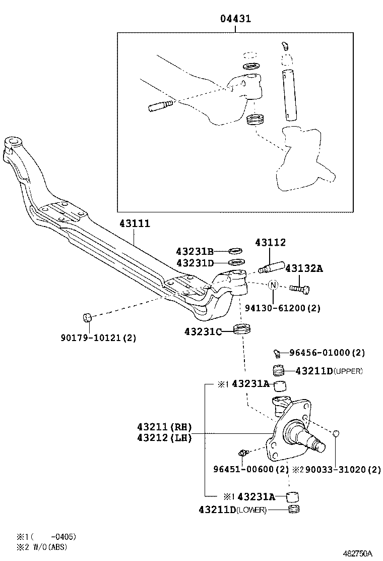 43202-37100 KNUCKLE, STEERING, LH product image
