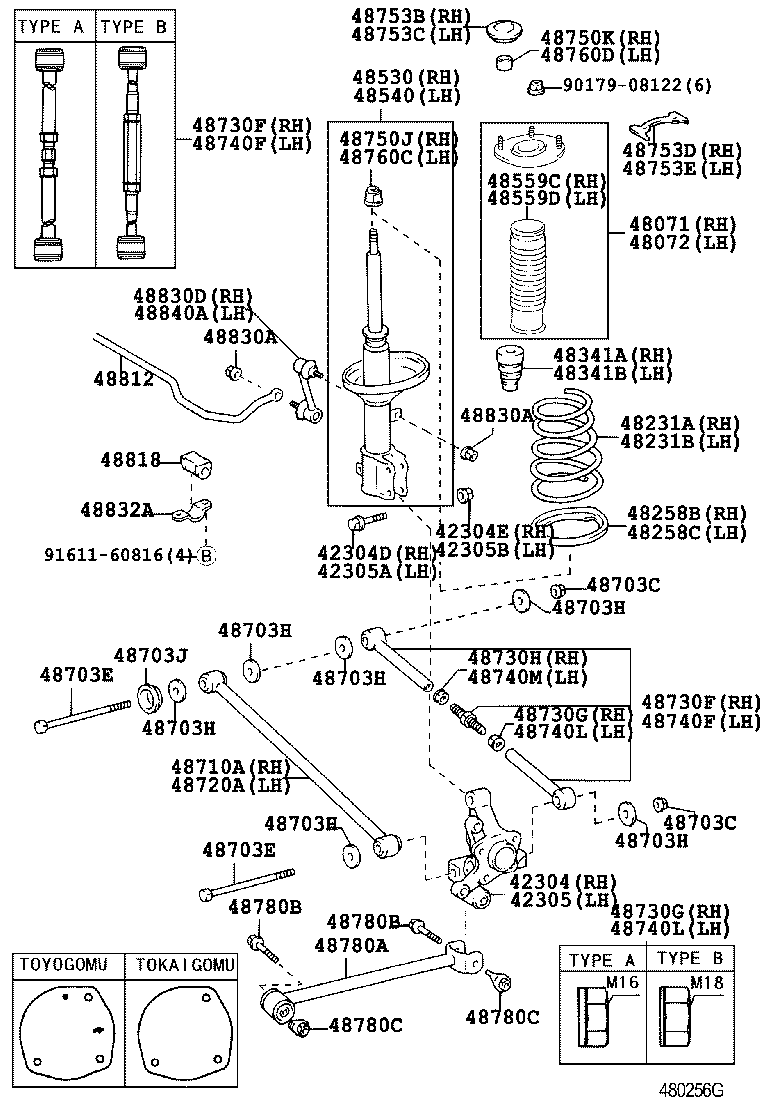 48540-19285 ABSORBER ASSY, SHOCK, REAR LH product image