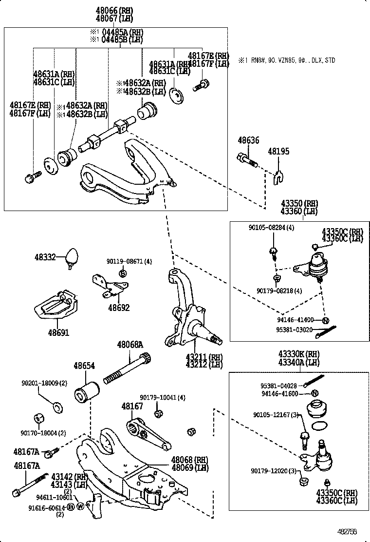 43201-35030 KNUCKLE, STEERING, RH product image