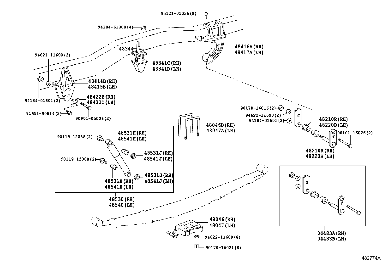 48415-36110 BRACKET, SPRING, NO.3 LH product image