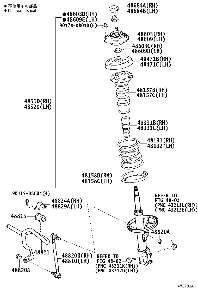 Toyota 48131-02J90 SPRING, FRONT COIL, RH