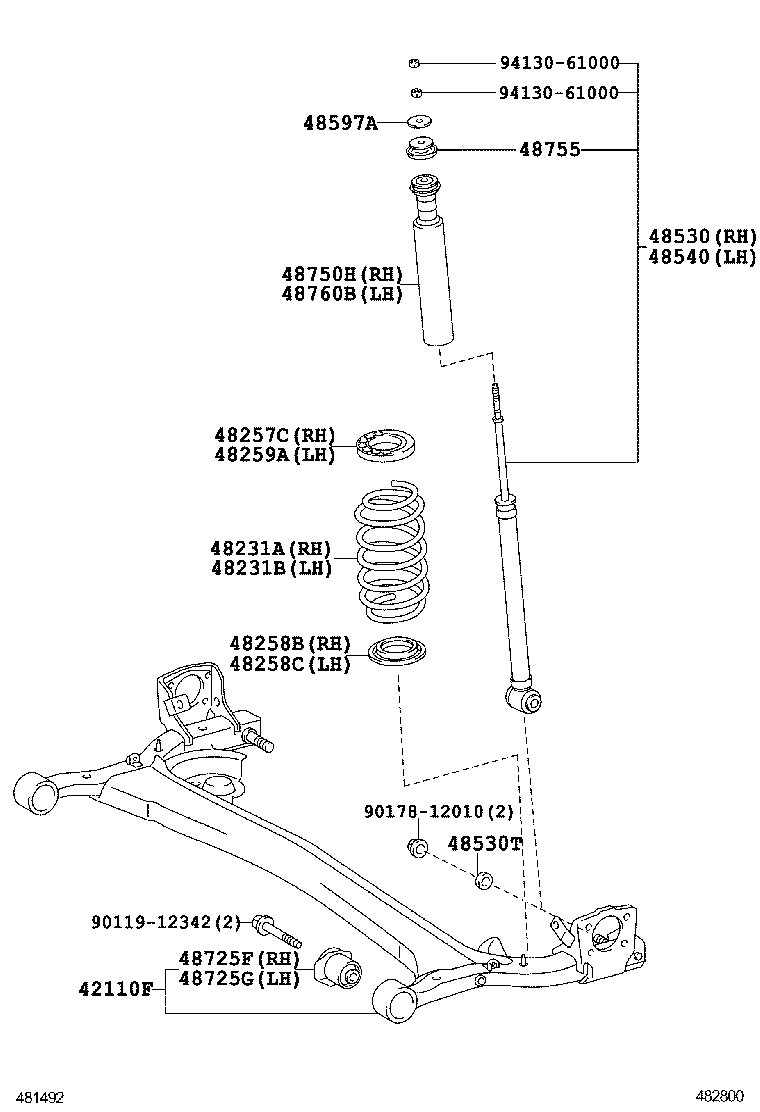 48231-52670 SPRING, COIL, REAR RH product image