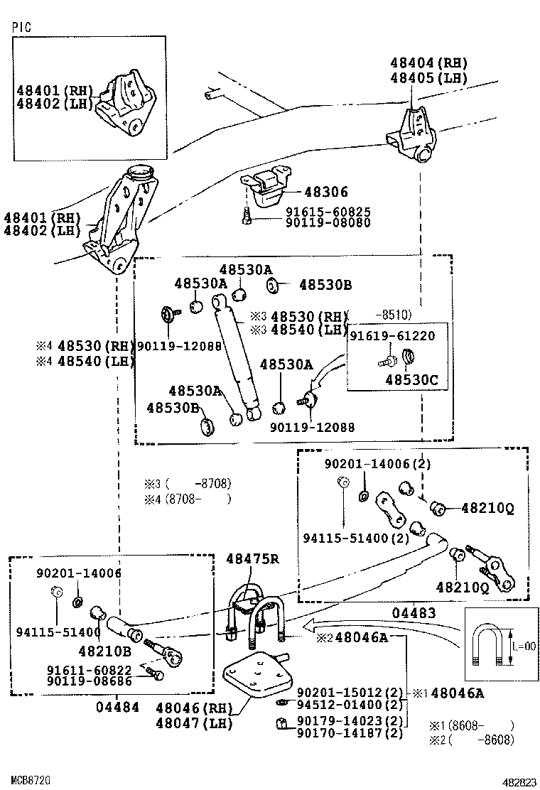 48247-36500 BOLT, REAR SPRING, CENTER product image