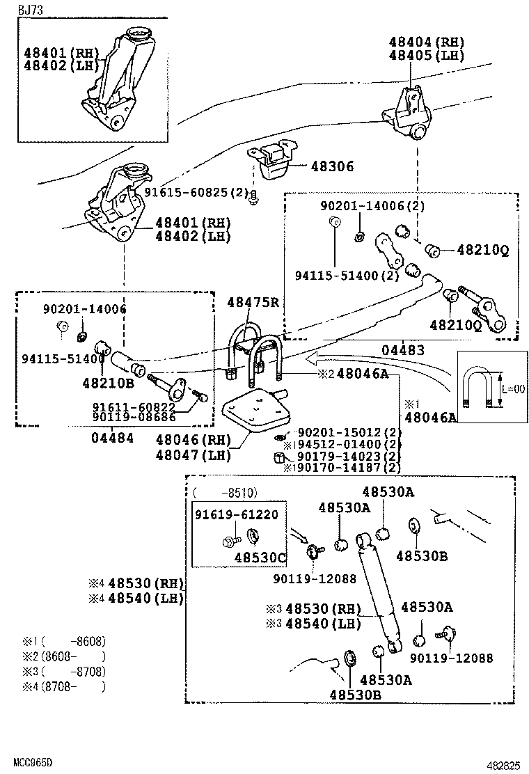 48247-36500 BOLT, REAR SPRING, CENTER product image