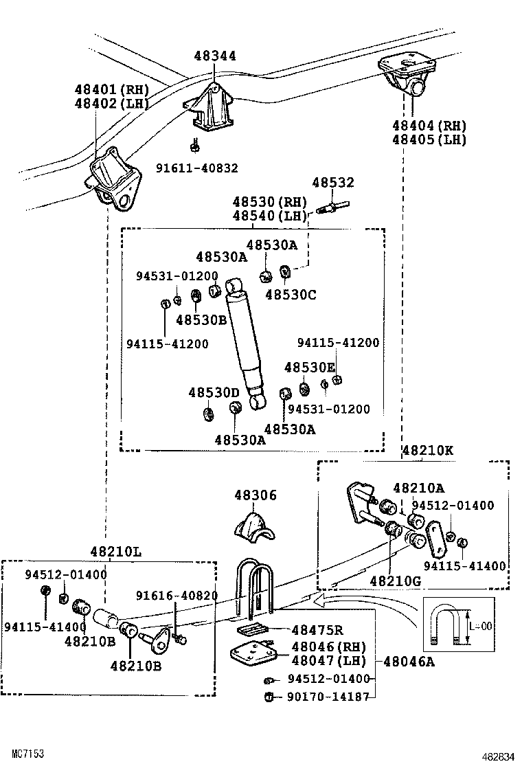 48247-60101 BOLT, REAR SPRING, CENTER product image