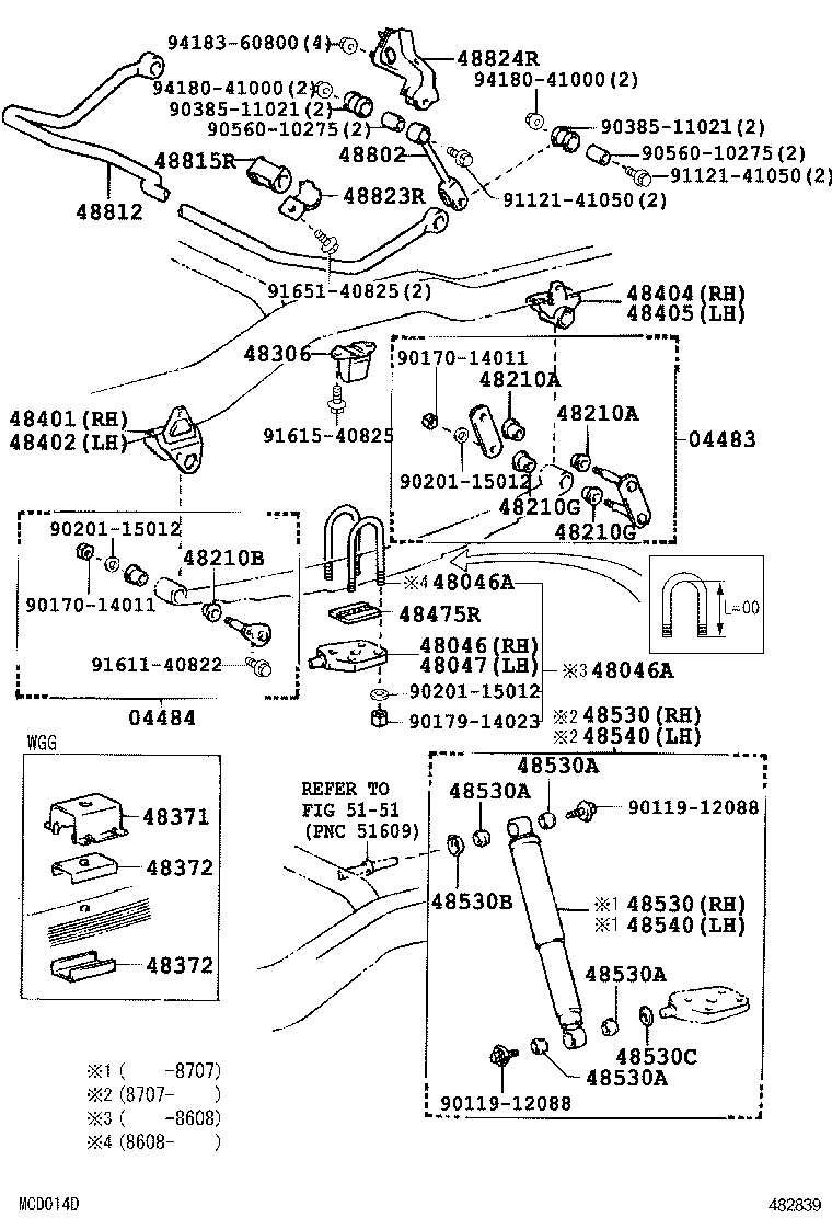 48247-60250 BOLT, REAR SPRING, CENTER product image
