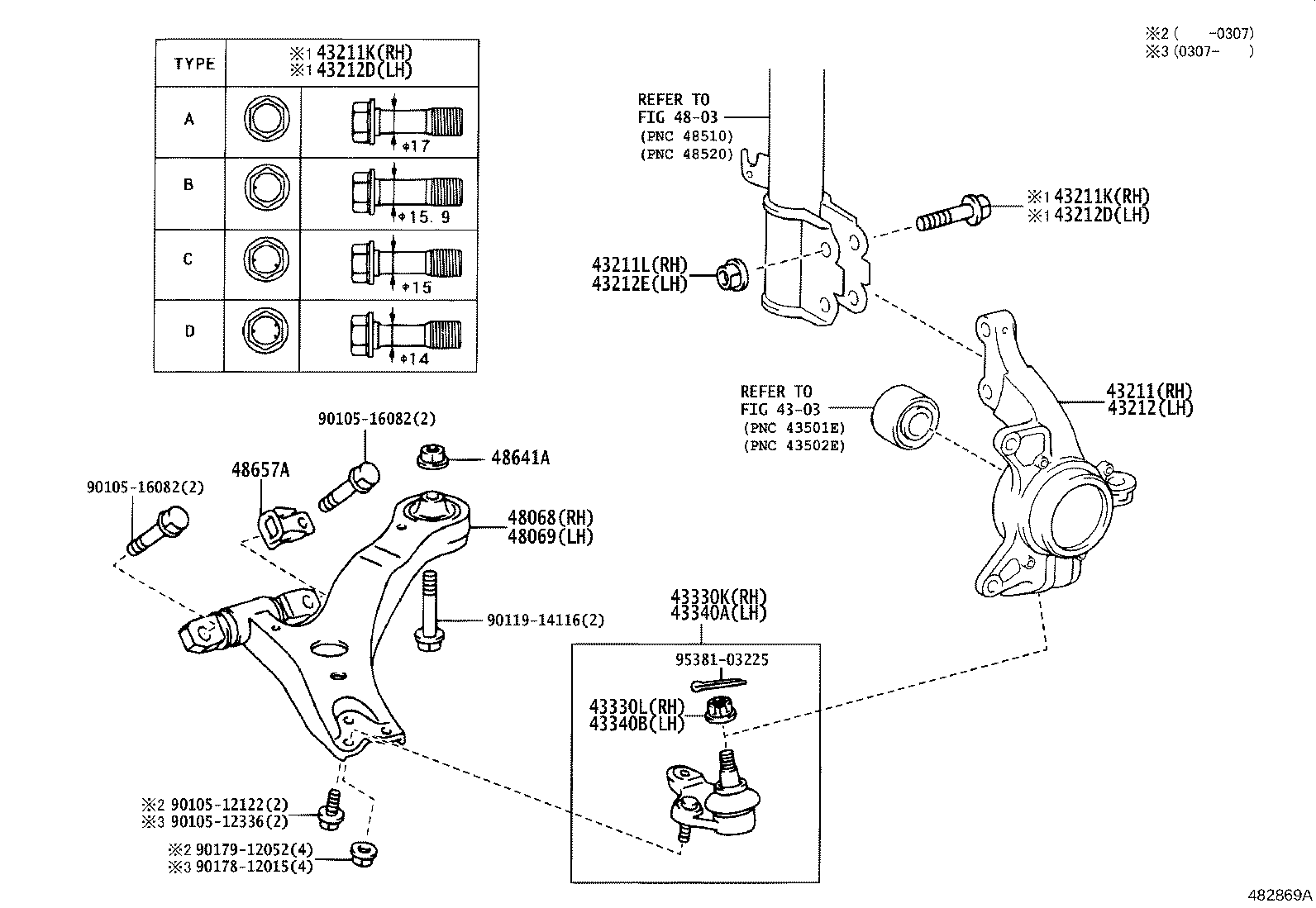 43212-28100 KNUCKLE, STEERING, LH product image