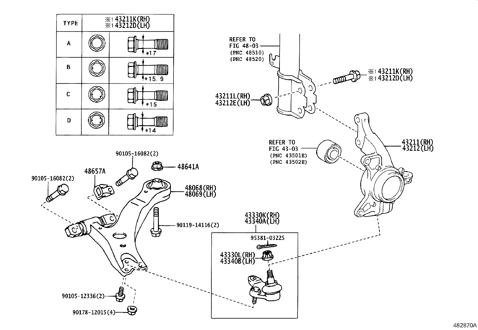 43211-39045 KNUCKLE, STEERING, RH product image