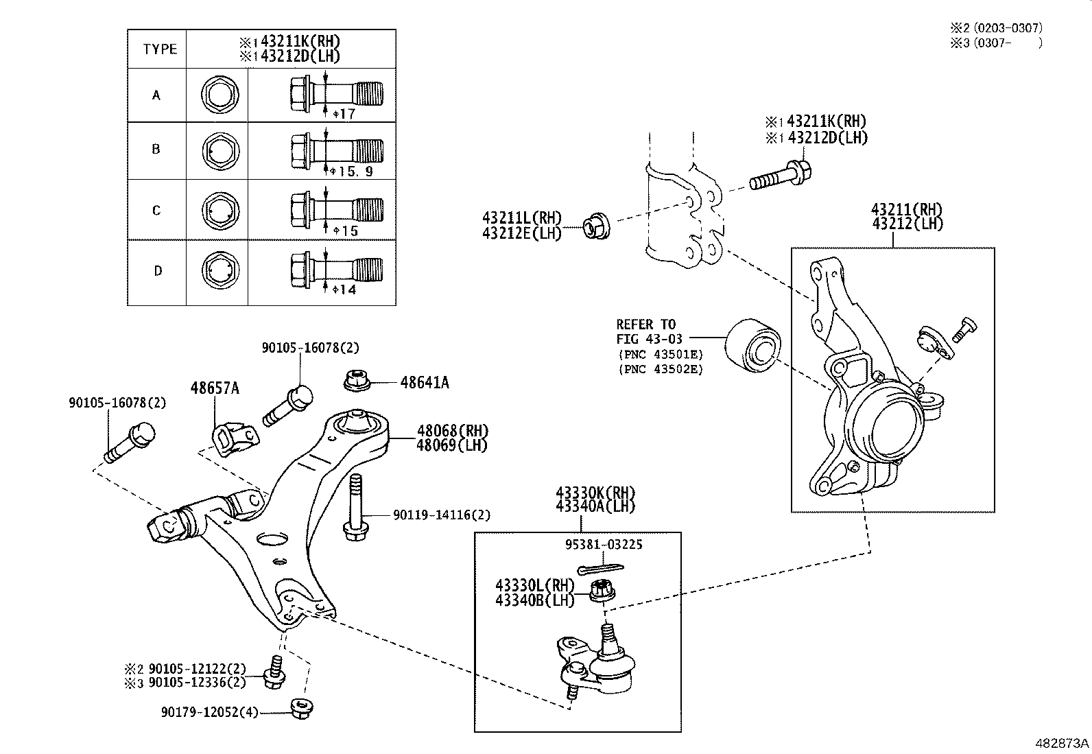 43340-09020 JOINT ASSY, LOWER BALL, FRONT LH product image