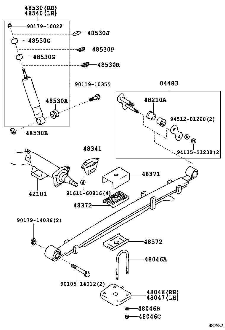 04483-21060 SHACKLE KIT, REAR SPRING product image