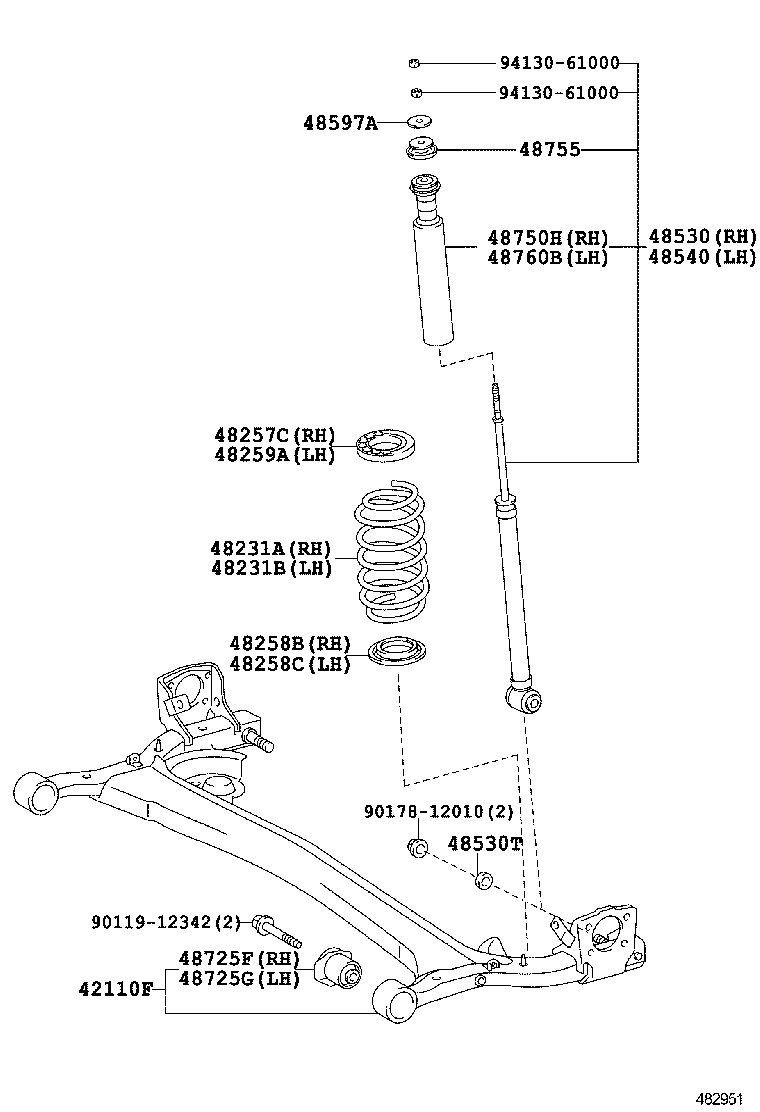48231-52480 SPRING, COIL, REAR RH product image
