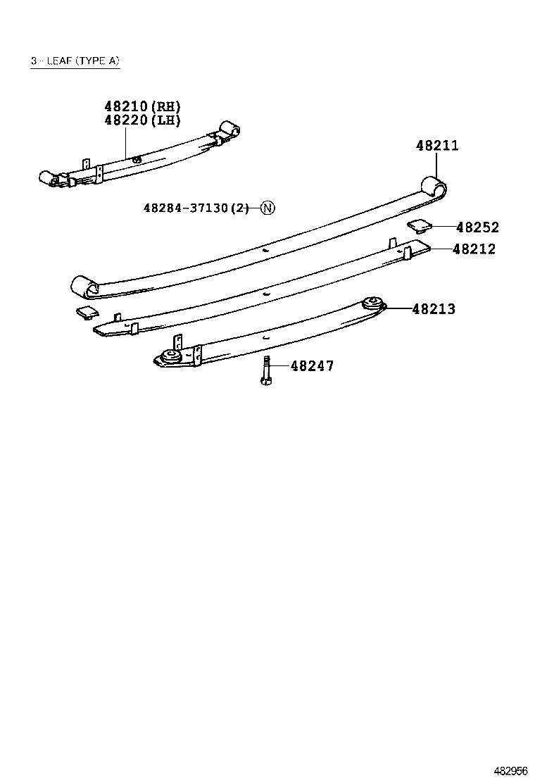 48147-36020 BOLT, REAR SPRING, CENTER product image