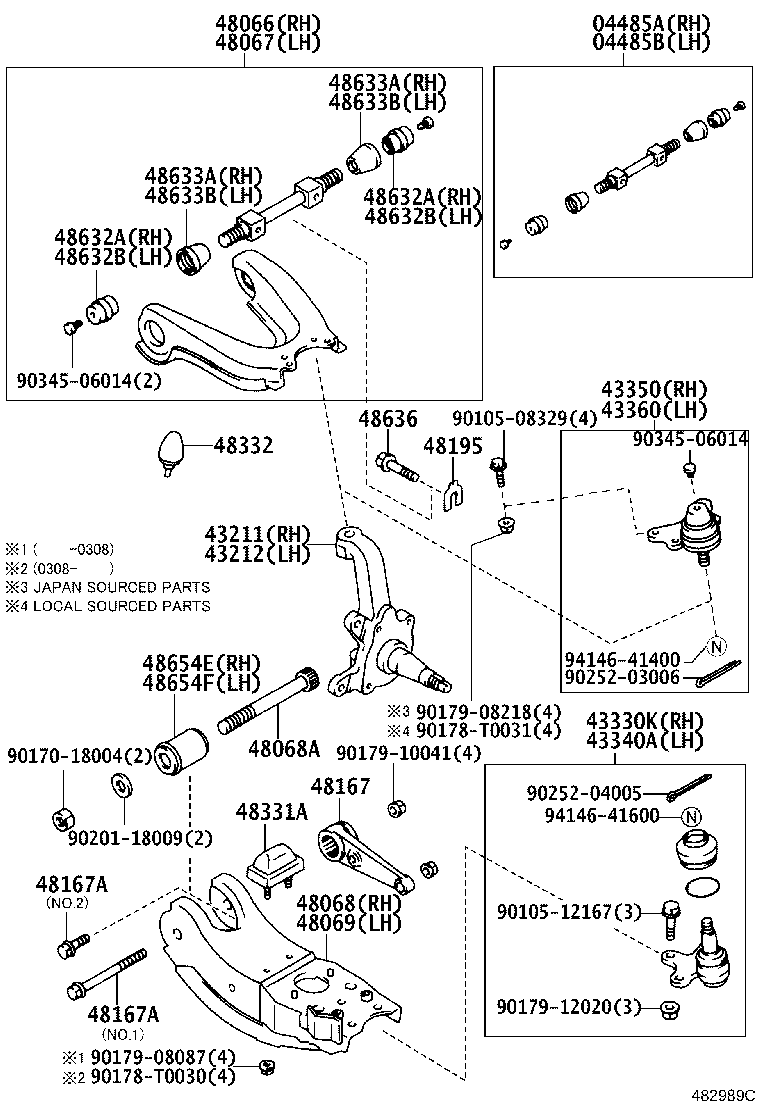 43202-04030 KNUCKLE, STEERING, LH product image