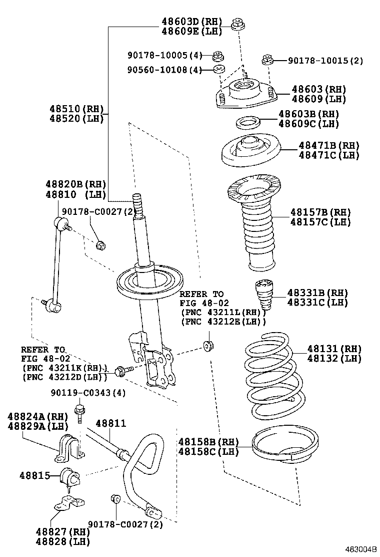 48824-0E030 BRACKET, FRONT STABILIZER, NO.1 RH product image